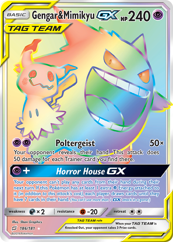 Gengar & Mimikyu GX (186/181) [Sun & Moon: Team Up] - Comfy Hobbies