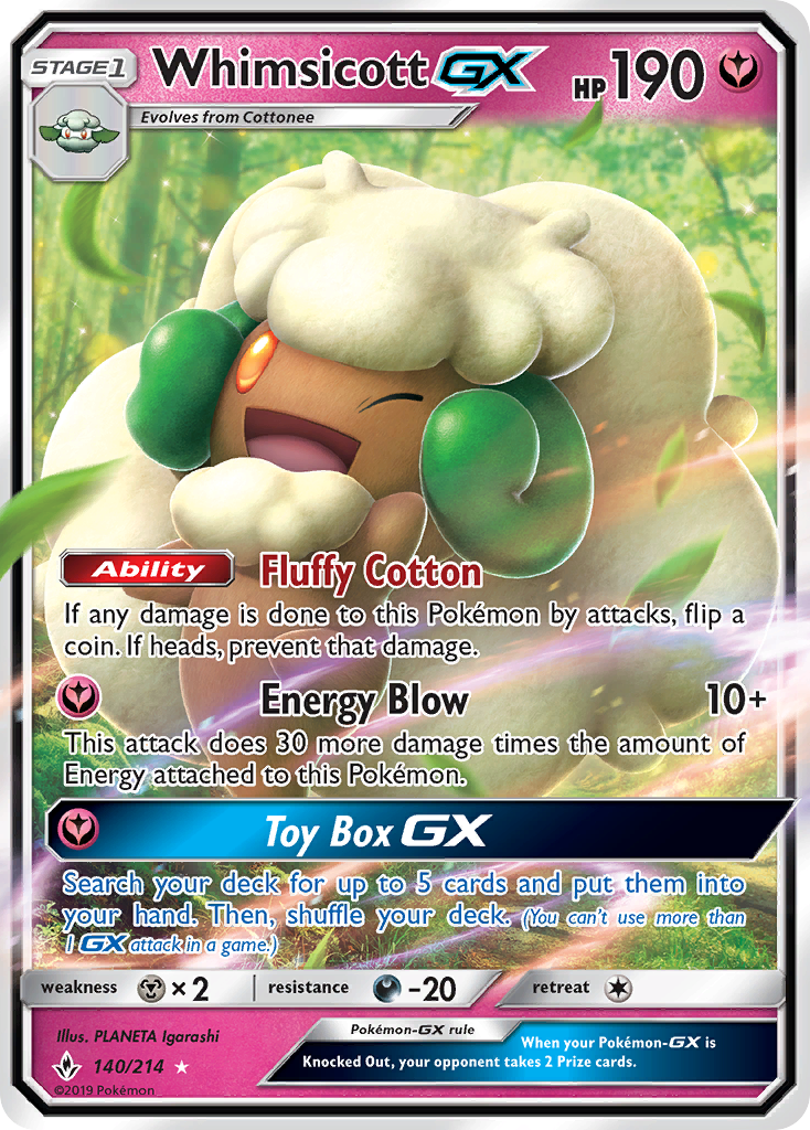 Whimsicott GX (140/214) [Sun & Moon: Unbroken Bonds] - Comfy Hobbies