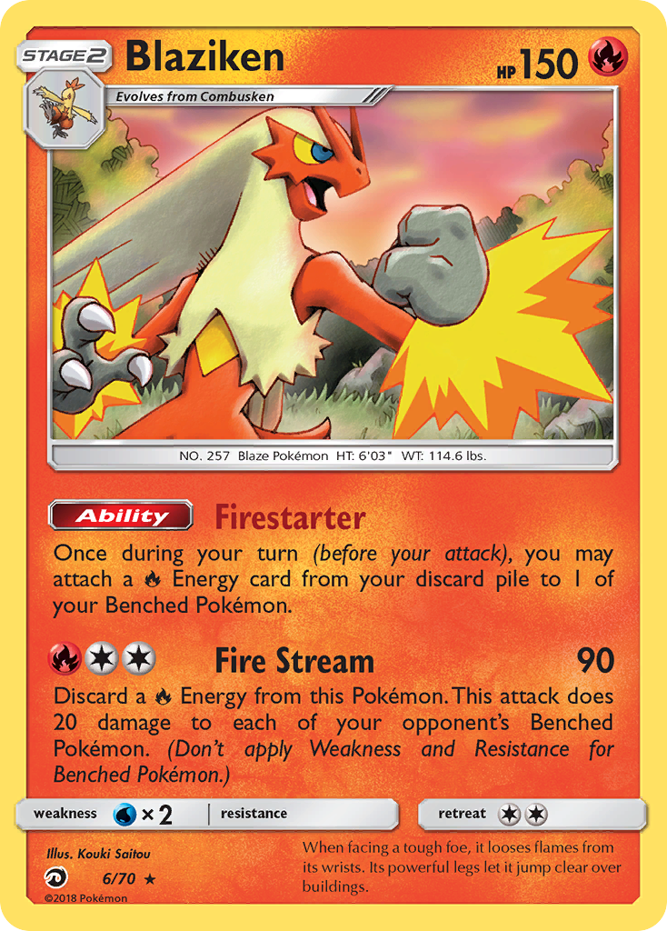 Blaziken (6/70) [Sun & Moon: Dragon Majesty] - Comfy Hobbies