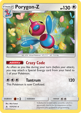 Porygon-Z (157/214) [Sun & Moon: Unbroken Bonds] - Comfy Hobbies
