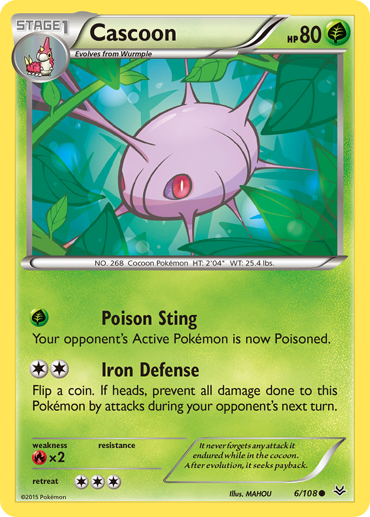 Cascoon (6/108) [XY: Roaring Skies] - Comfy Hobbies