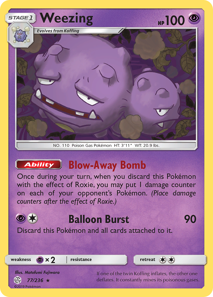 Weezing (77/236) [Sun & Moon: Cosmic Eclipse] - Comfy Hobbies