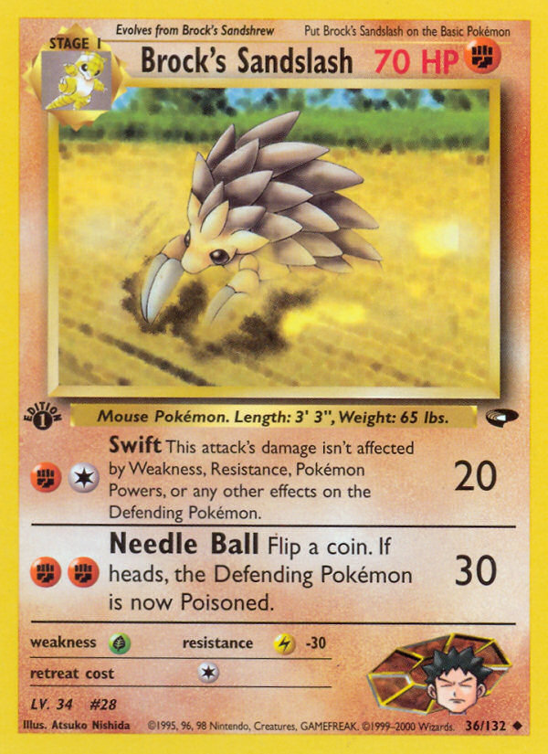 Brock's Sandslash (36/132) [Gym Challenge 1st Edition] - Comfy Hobbies