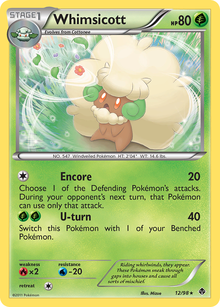 Whimsicott (12/98) [Black & White: Emerging Powers] - Comfy Hobbies