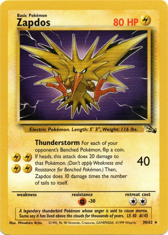 Zapdos (30/62) [Fossil Unlimited] - Comfy Hobbies