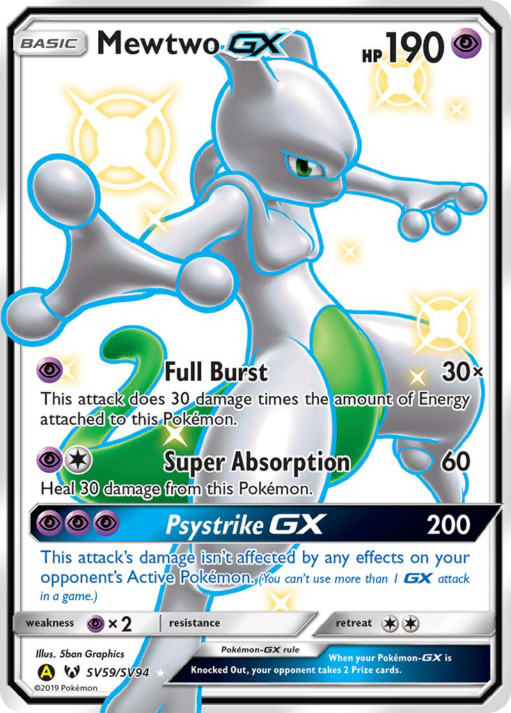 Mewtwo GX (SV59/SV94) [Sun & Moon: Hidden Fates - Shiny Vault] - Comfy Hobbies