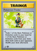 Pokemon Trader (77/102) (Shadowless) [Base Set 1st Edition] - Comfy Hobbies