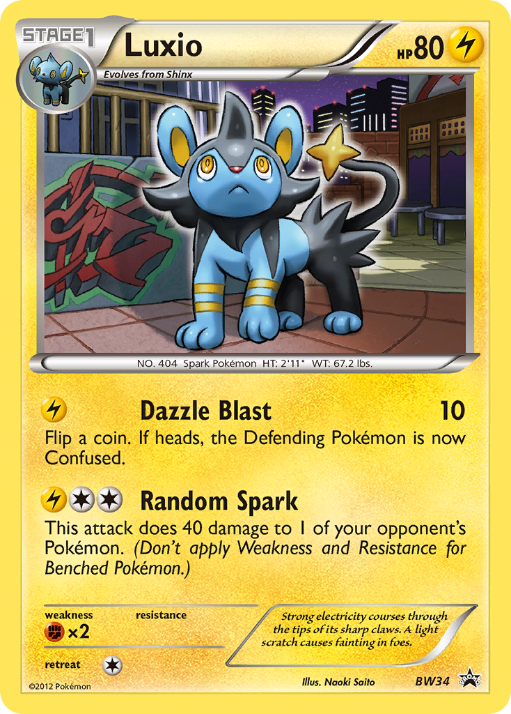 Luxio (BW34) [Black & White: Black Star Promos] - Comfy Hobbies