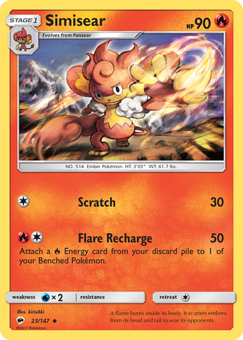 Simisear (23/147) [Sun & Moon: Burning Shadows] - Comfy Hobbies
