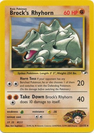 Brock's Rhyhorn (22/132) [Gym Heroes Unlimited] - Comfy Hobbies