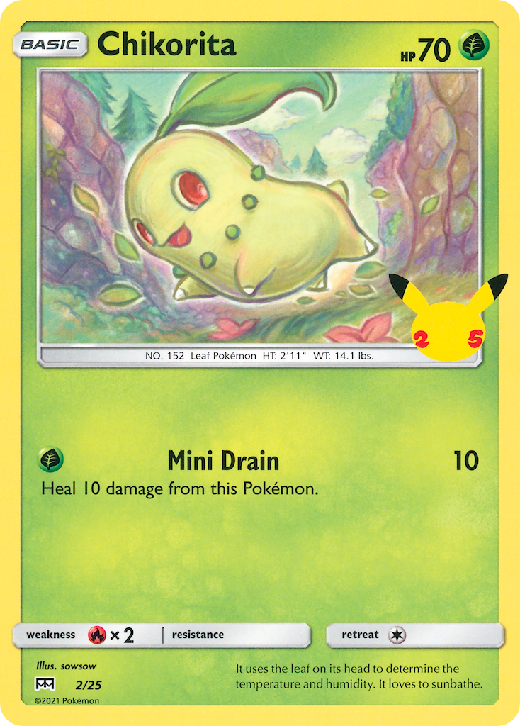 Chikorita (2/25) [McDonald's 25th Anniversary] - Comfy Hobbies