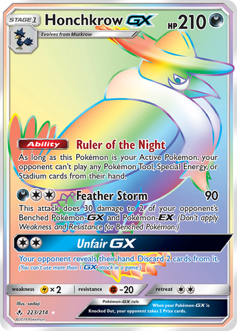 Honchkrow GX (223/214) [Sun & Moon: Unbroken Bonds] - Comfy Hobbies