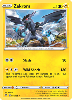 Zekrom (060/185) [Sword & Shield: Vivid Voltage] - Comfy Hobbies