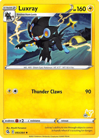 Luxray (093/264) (Pikachu Stamp #47) [Battle Academy 2022] - Comfy Hobbies