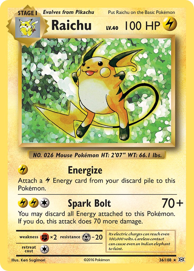 Raichu (36/108) (Theme Deck Exclusive) [XY: Evolutions] - Comfy Hobbies