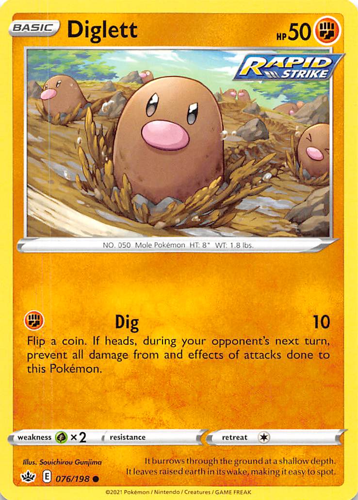 Diglett (076/198) [Sword & Shield: Chilling Reign] - Comfy Hobbies