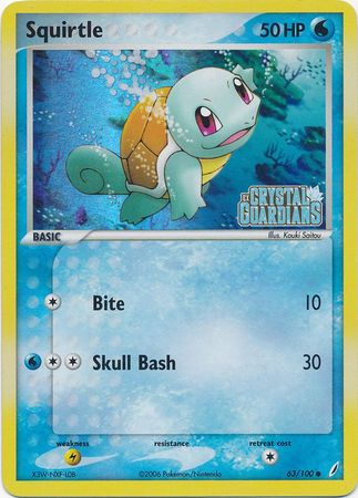 Squirtle (63/100) (Stamped) [EX: Crystal Guardians] - Comfy Hobbies