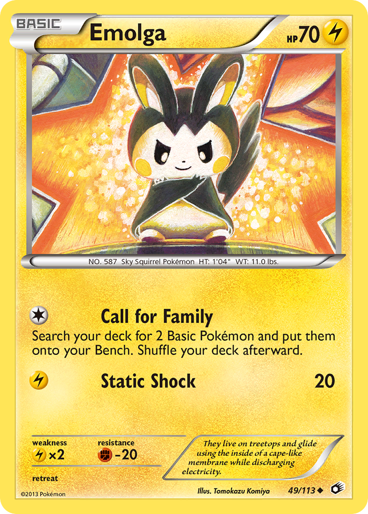 Emolga (49/113) [Black & White: Legendary Treasures] - Comfy Hobbies