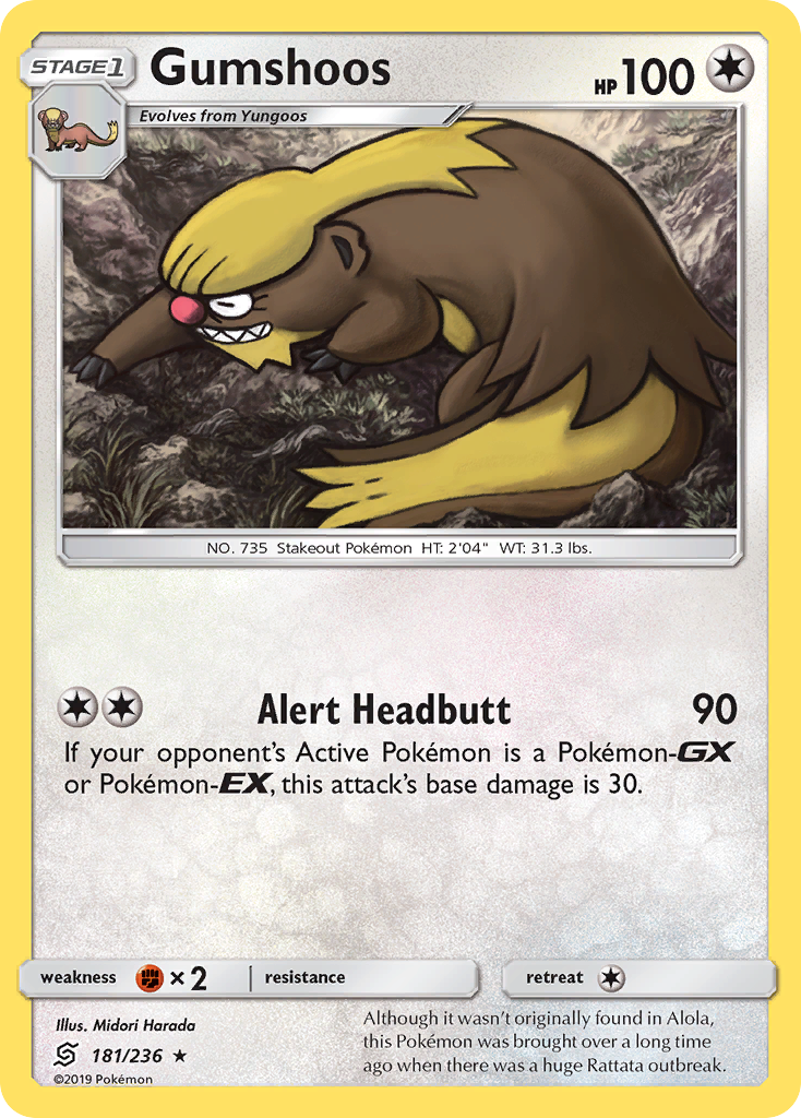 Gumshoos (181/236) [Sun & Moon: Unified Minds] - Comfy Hobbies