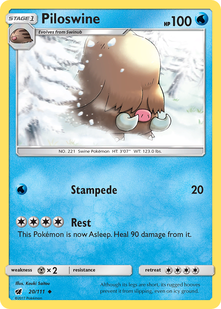 Piloswine (20/111) [Sun & Moon: Crimson Invasion] - Comfy Hobbies
