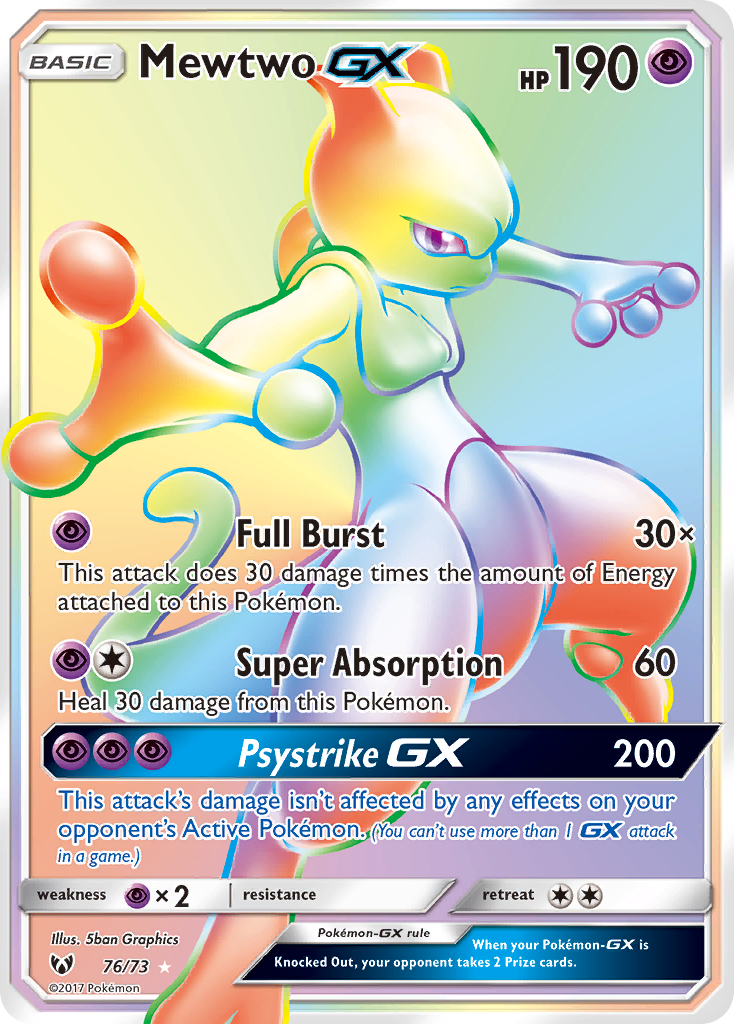 Mewtwo GX (76/73) [Sun & Moon: Shining Legends] - Comfy Hobbies