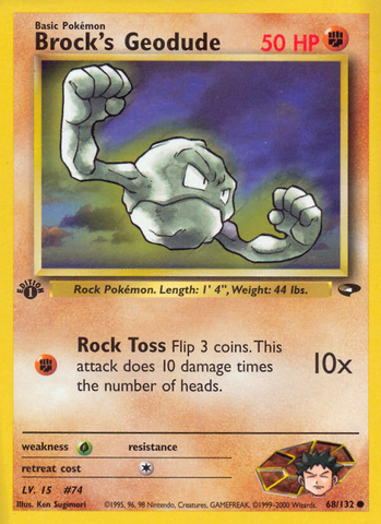 Brock's Geodude (68/132) [Gym Challenge 1st Edition] - Comfy Hobbies