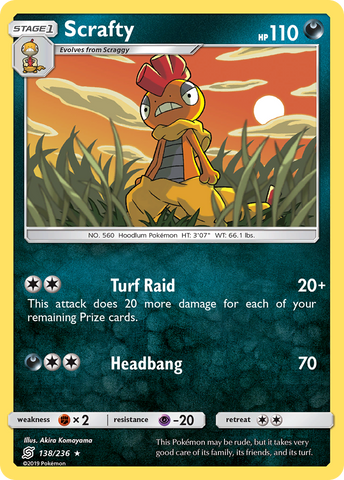 Scrafty (138/236) [Sun & Moon: Unified Minds] - Comfy Hobbies