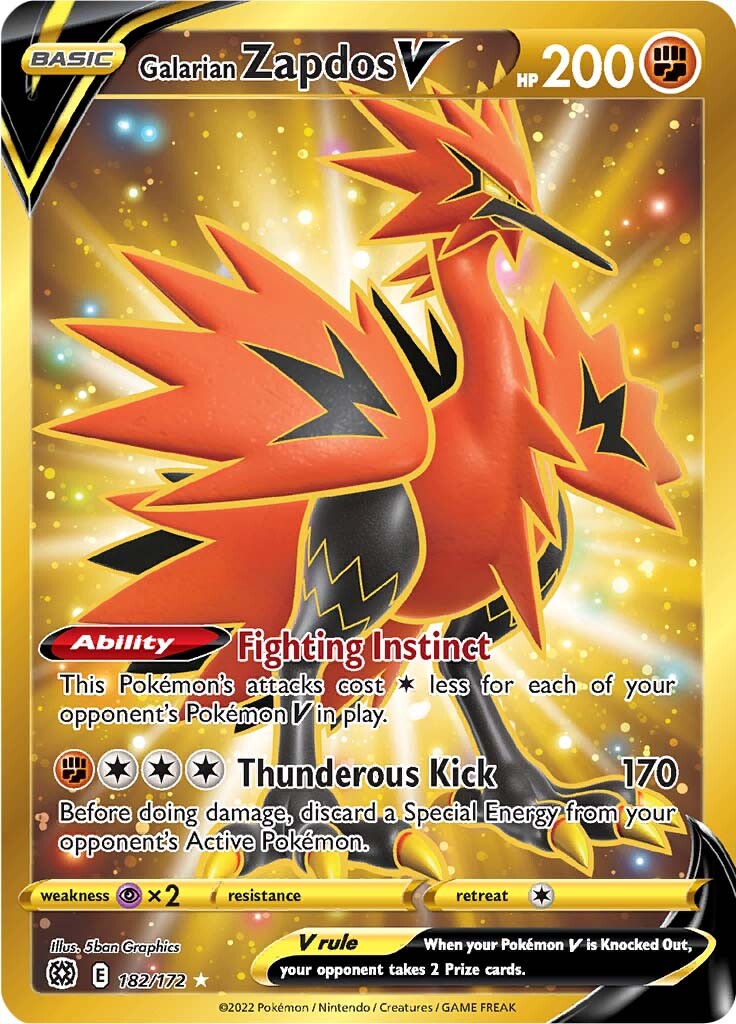 Galarian Zapdos V (182/172) [Sword & Shield: Brilliant Stars] - Comfy Hobbies