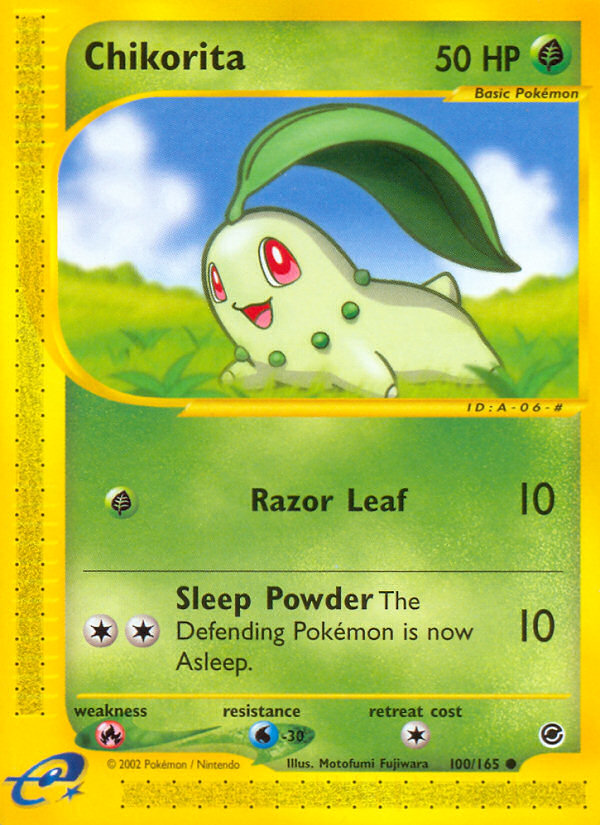 Chikorita (100/165) [Expedition: Base Set] - Comfy Hobbies