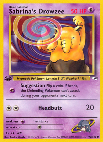 Sabrina's Drowzee (92/132) [Gym Heroes 1st Edition] - Comfy Hobbies