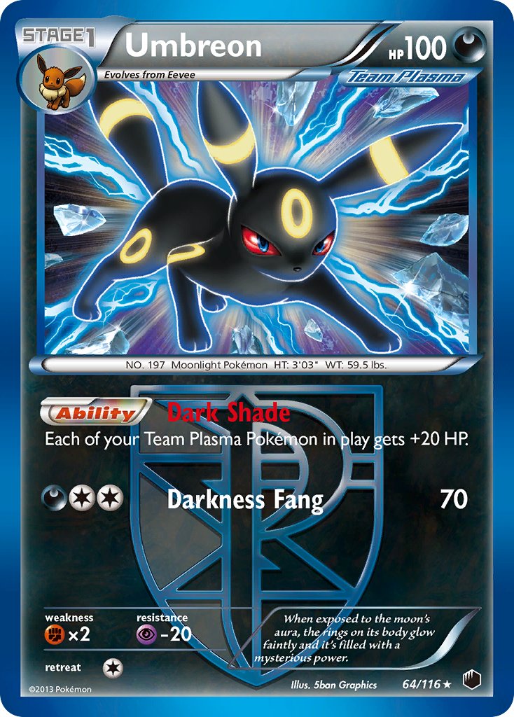 Umbreon (64/116) (Moltres Legendary Battle Deck) (Theme Deck Exclusive) [Black & White: Plasma Freeze] - Comfy Hobbies