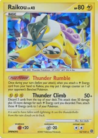 Raikou (16/132) (Cracked Ice Holo) [Diamond & Pearl: Secret Wonders] - Comfy Hobbies