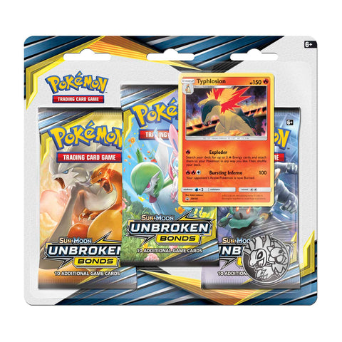 Sun & Moon: Unbroken Bonds - 3-Pack Blister (Typhlosion) - Comfy Hobbies