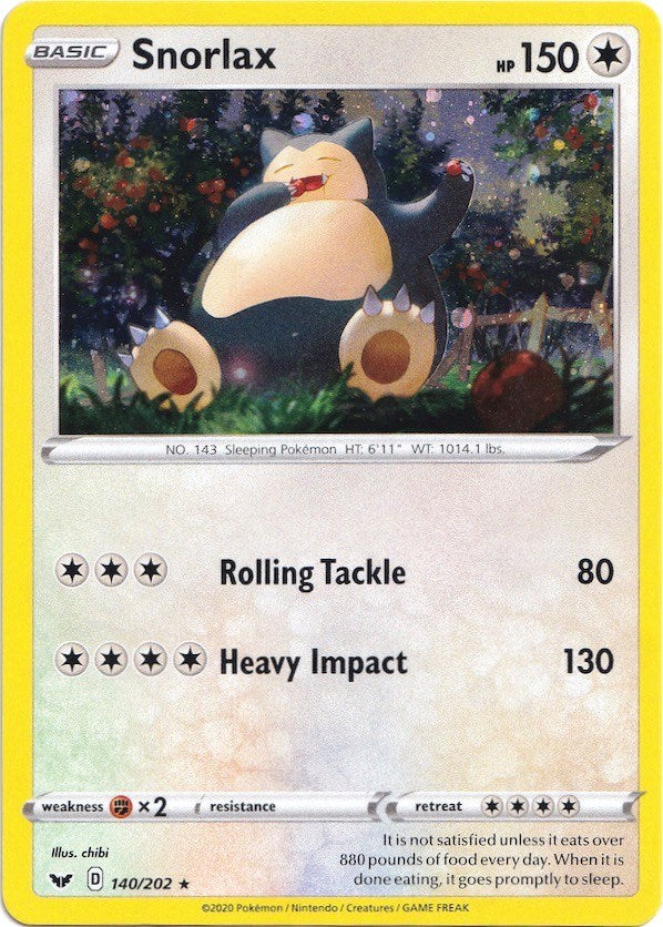 Snorlax (140/202) (Cosmos Holo) [Sword & Shield: Base Set] - Comfy Hobbies