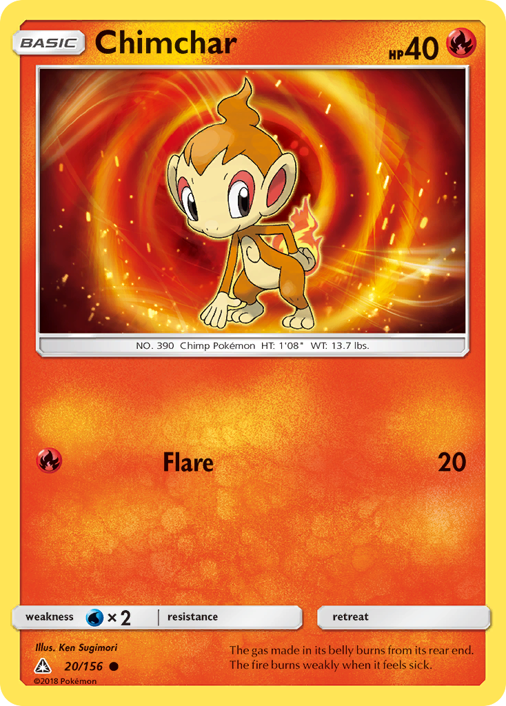 Chimchar (20/156) [Sun & Moon: Ultra Prism] - Comfy Hobbies