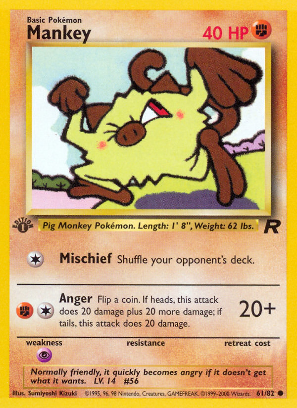 Mankey (61/82) [Team Rocket 1st Edition] - Comfy Hobbies