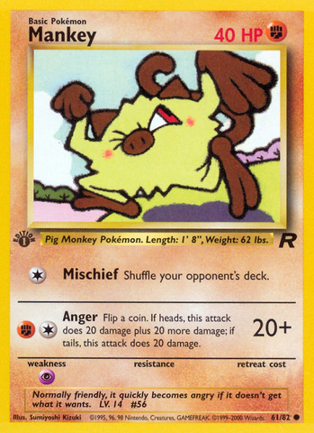 Mankey (61/82) [Team Rocket 1st Edition] - Comfy Hobbies