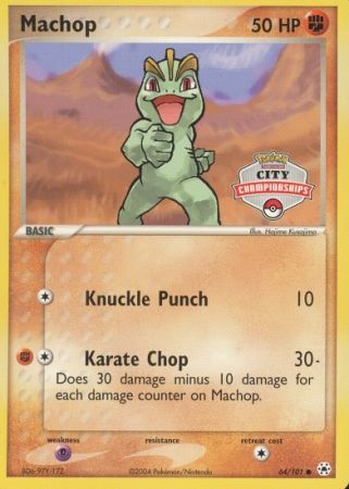 Machop (64/101) (City Championship Promo) [EX: Hidden Legends] - Comfy Hobbies