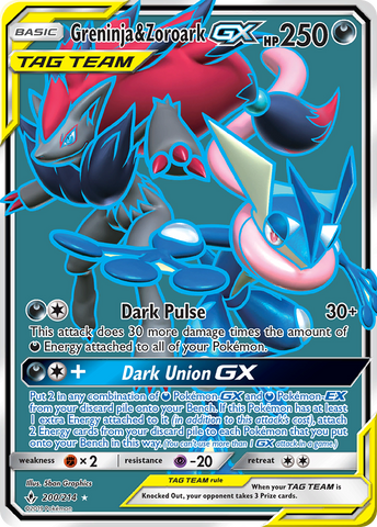 Greninja & Zoroark GX (200/214) [Sun & Moon: Unbroken Bonds] - Comfy Hobbies