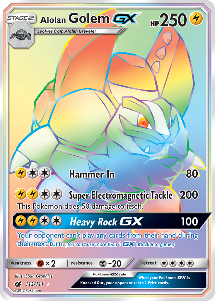 Alolan Golem GX (113/111) [Sun & Moon: Crimson Invasion] - Comfy Hobbies