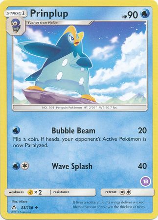 Prinplup (33/156) (Deck Exclusive #13) [Sun & Moon: Trainer Kit - Alolan Sandslash] - Comfy Hobbies