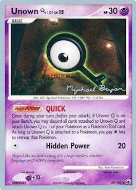 Unown Q LV.15 (49/100) (Happy Luck - Mychael Bryan) [World Championships 2010] - Comfy Hobbies