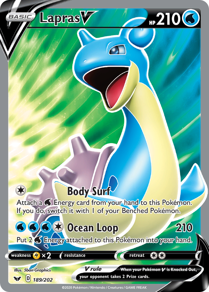 Lapras V (189/202) [Sword & Shield: Base Set] - Comfy Hobbies