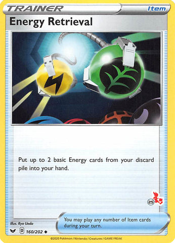 Energy Retrieval (160/202) (Cinderace Stamp #25) [Battle Academy 2022] - Comfy Hobbies