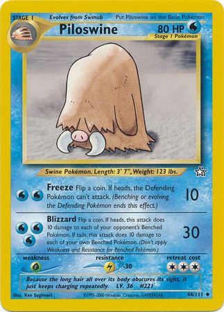 Piloswine (44/111) [Neo Genesis Unlimited] - Comfy Hobbies