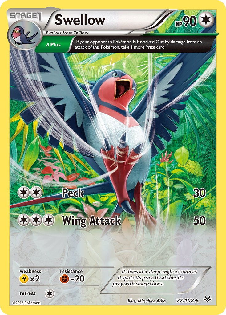 Swellow (72/108) (Theme Deck Exclusive) [XY: Roaring Skies] - Comfy Hobbies