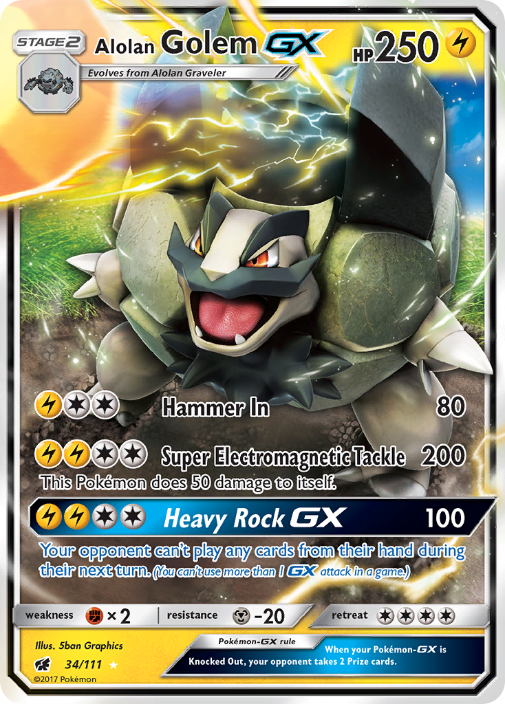 Alolan Golem GX (34/111) [Sun & Moon: Crimson Invasion] - Comfy Hobbies