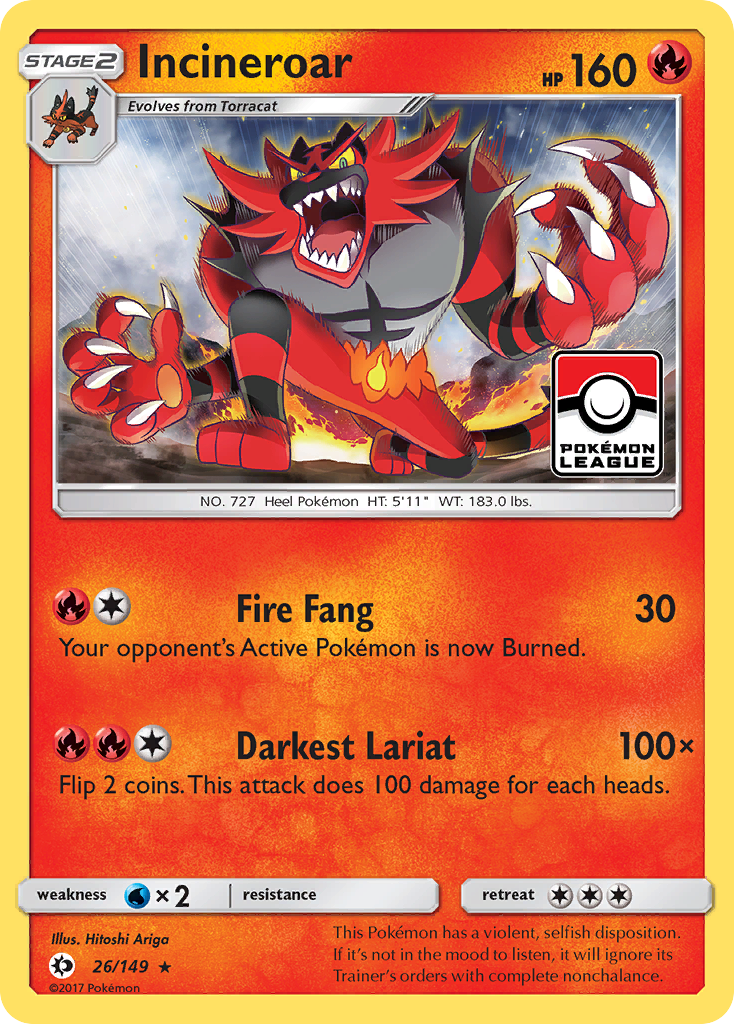 Incineroar (26/149) [Sun & Moon: Base Set] - Comfy Hobbies