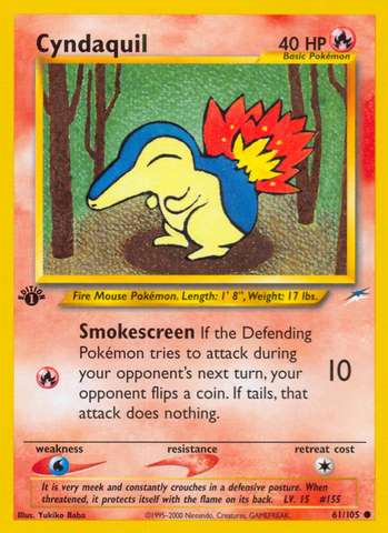 Cyndaquil (61/105) [Neo Destiny 1st Edition] - Comfy Hobbies