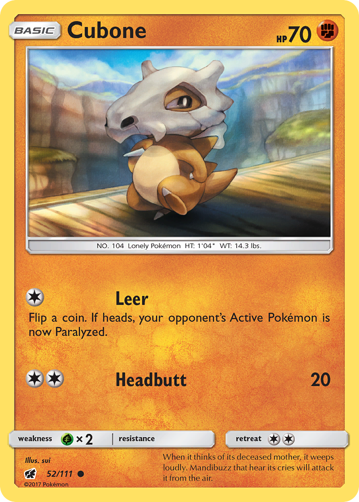 Cubone (52/111) [Sun & Moon: Crimson Invasion] - Comfy Hobbies